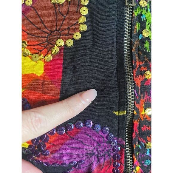 Vintage 80s short circuit Lisa, Frank inspired cheetah print rainbow seq… - Picture 7 of 10